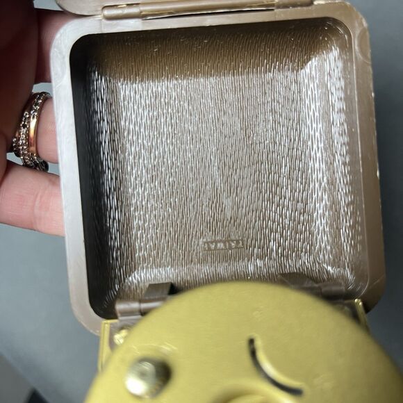 Vintage Westclox Folding Clock Mechanical Wind Travel Alarm Clock-Brown-Working - Picture 9 of 12